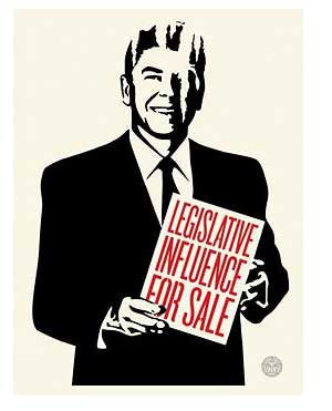 Shepard Fairey "Legislative Influence For Sale"