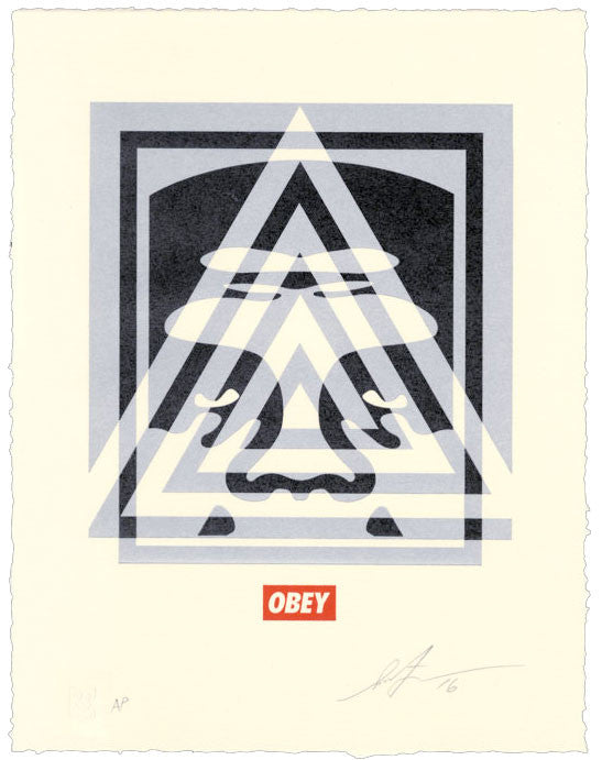 Shepard Fairey "Pyramid Top Icon" Letterpress