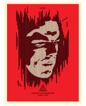 Shepard Fairey "Decoding Disinformation" (Red)