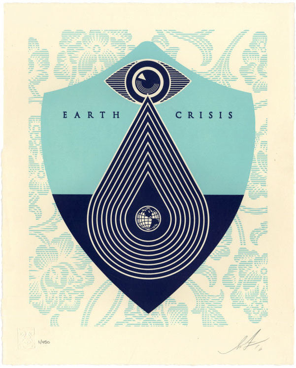 Shepard Fairey "Earth Crisis" Letterpress (Blue)