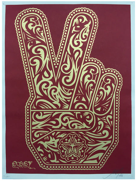 Shepard Fairey "Peace Fingers" (Red)