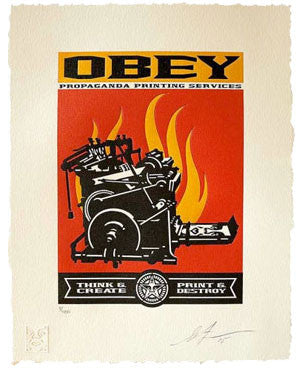 Shepard Fairey "Print & Destroy" Letterpress