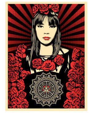 Shepard Fairey "Rose Girl"